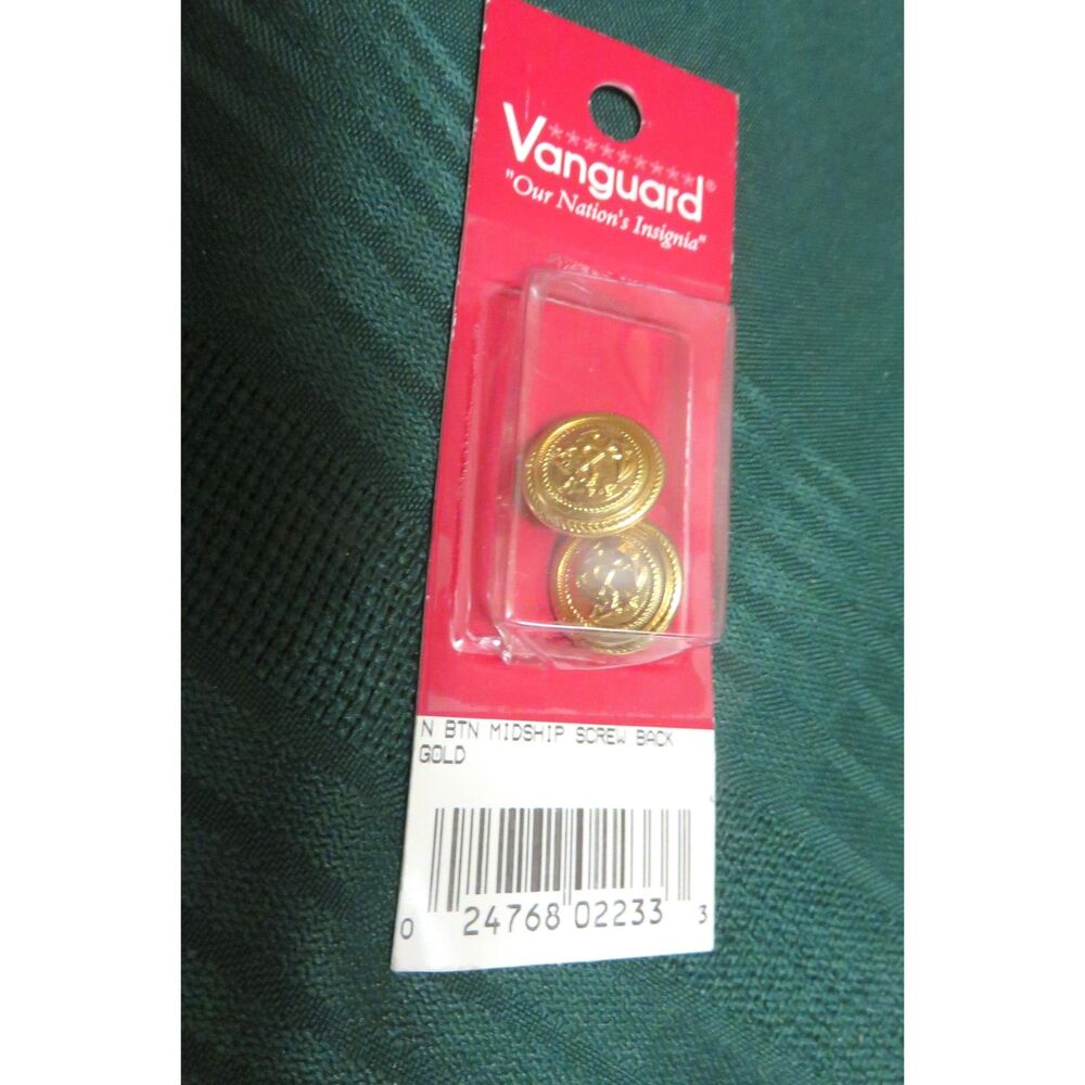New in package 2 Vanguard Navy  Anchor Insignia screw back  for caps or badges